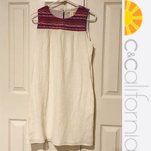 C&C CALIFORNIA Cream Embroidered Sleeveless Dress